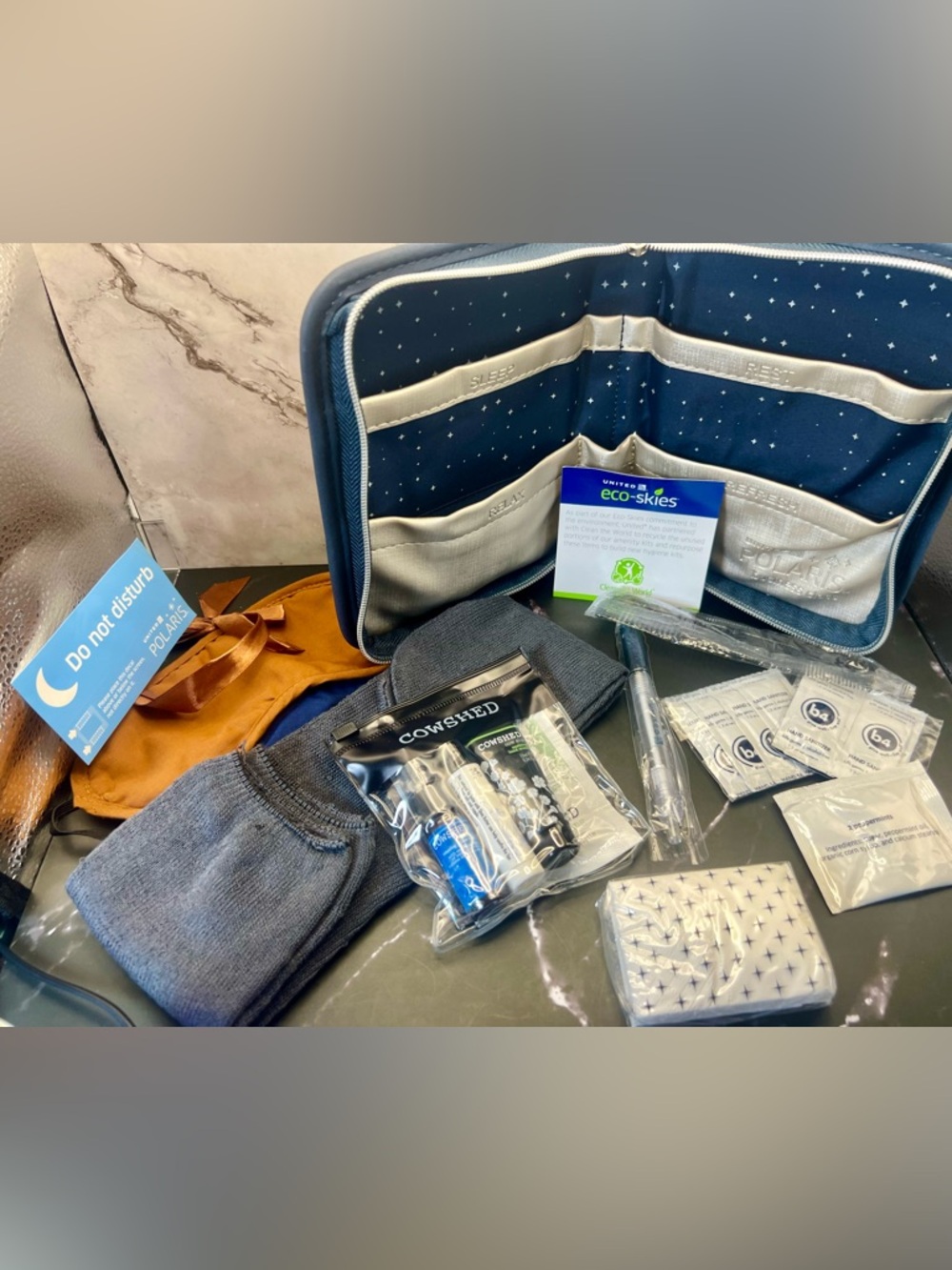 United Airlines Polaris Business Class Amenity Travel Kit - NWOT